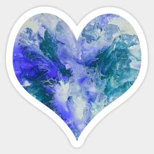 Splash Heart in Purple and Teal Sticker